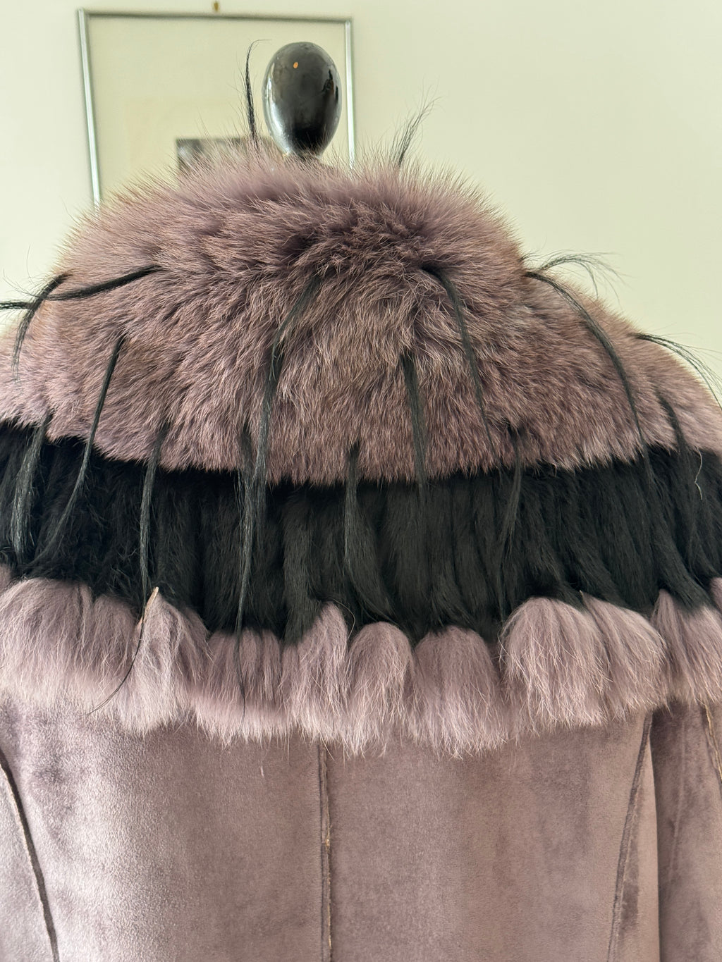 Purple Afghan Coat with Fur Details