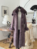 Purple Afghan Coat with Fur Details