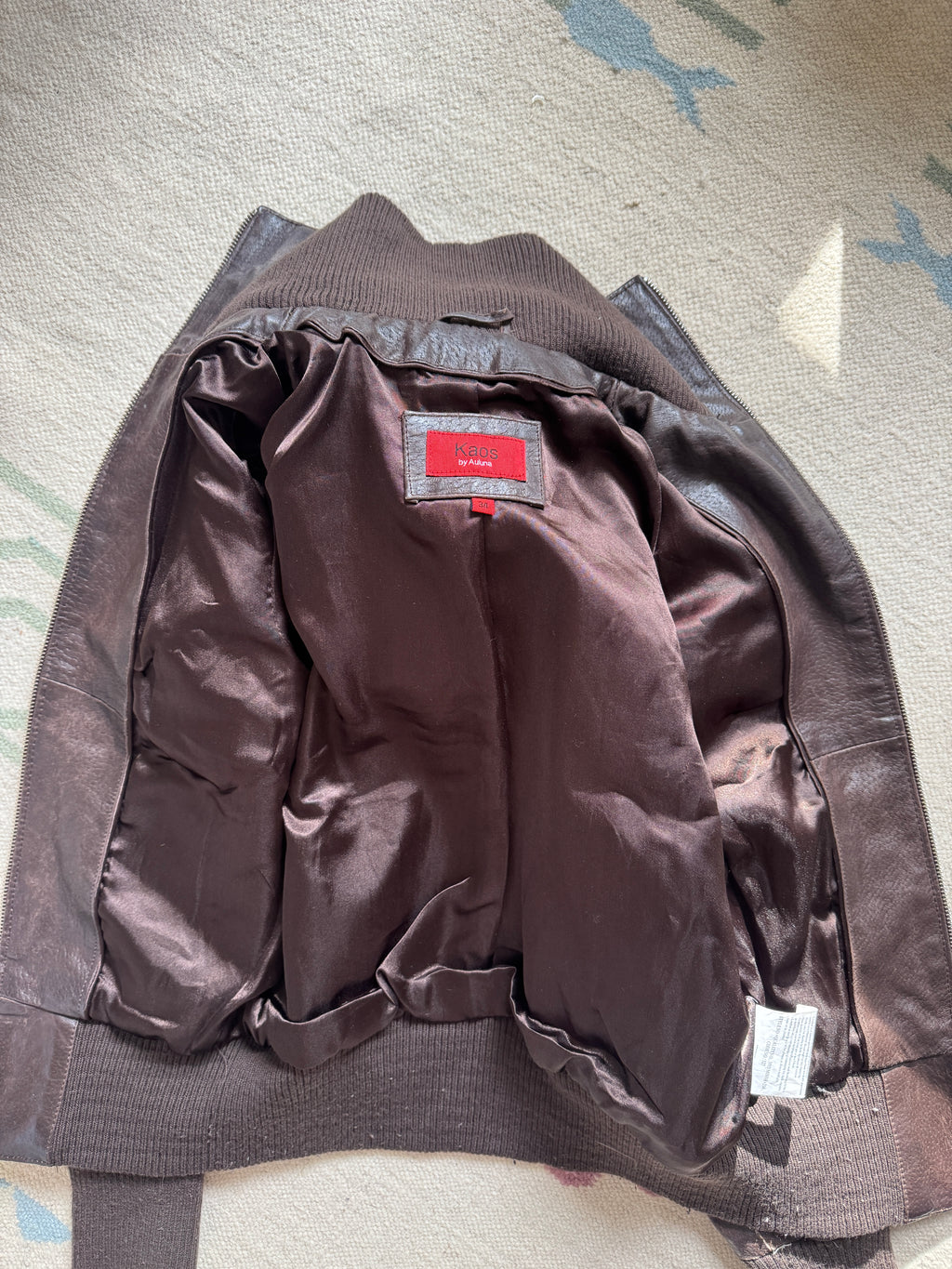 Brown Leather Bomber Jacket
