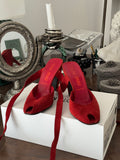Red Suede Heels from Miu Miu