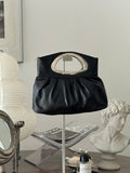 Black Clutch with Metallic Details