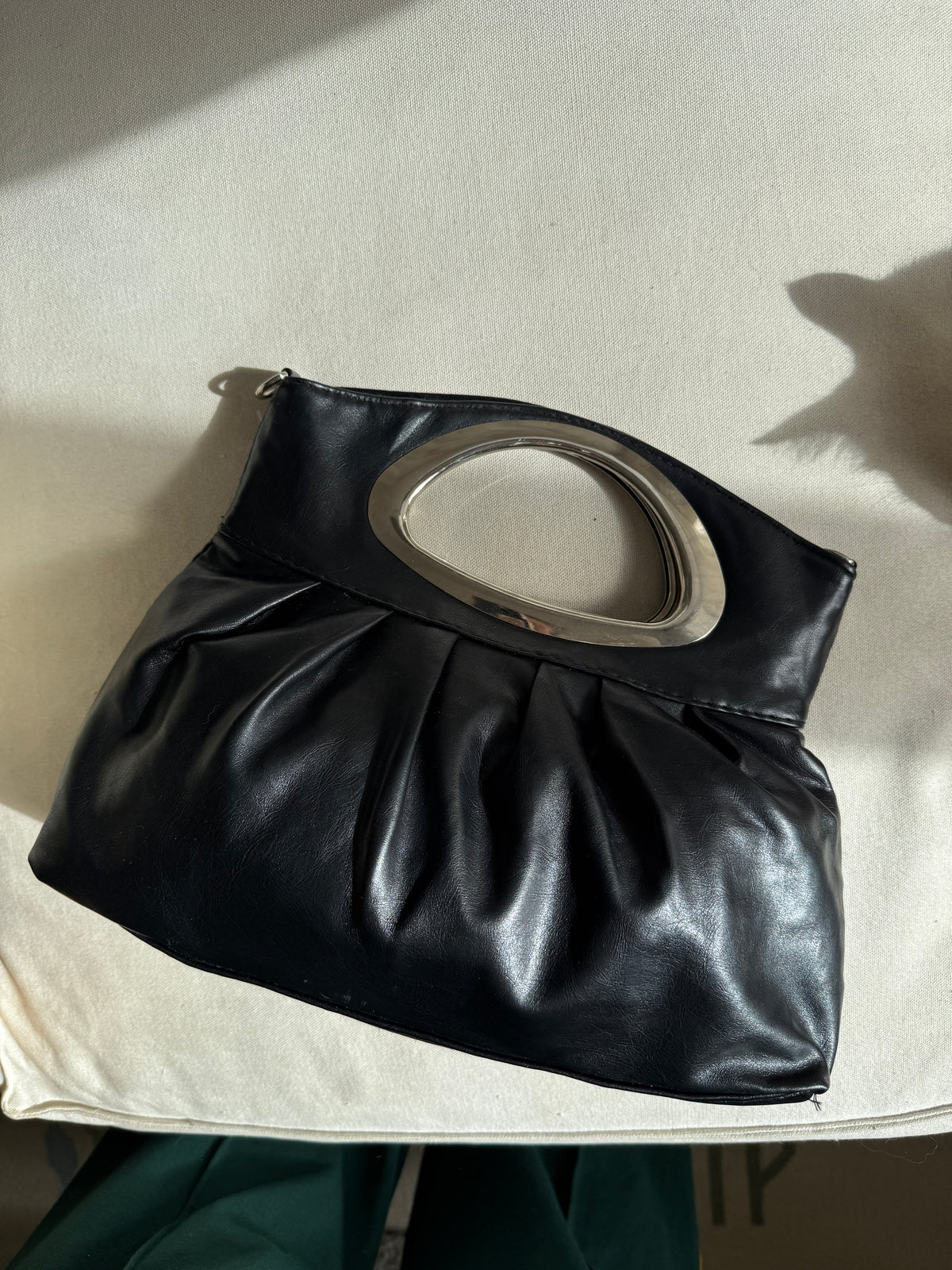 Black Clutch with Metallic Details
