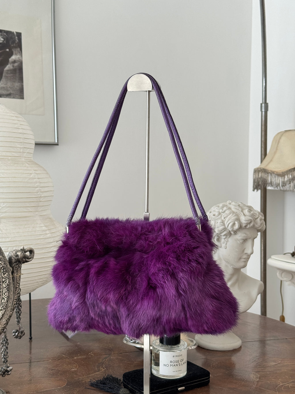 Purple Fur Shoulder Bag