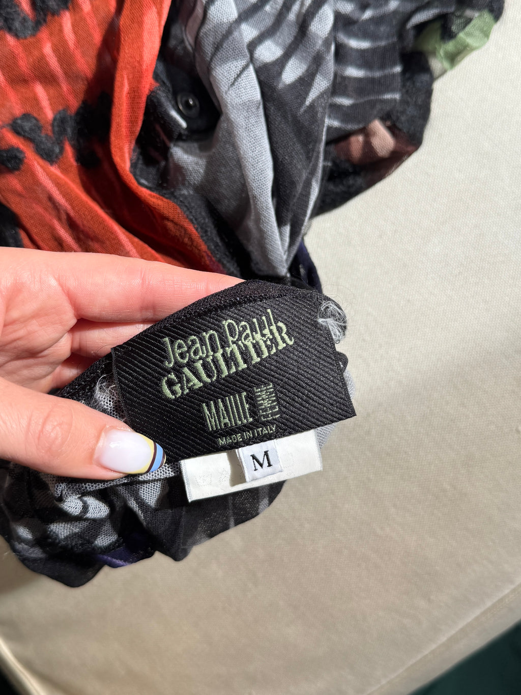 Jean Paul Gaultier Mesh Shirt with Print