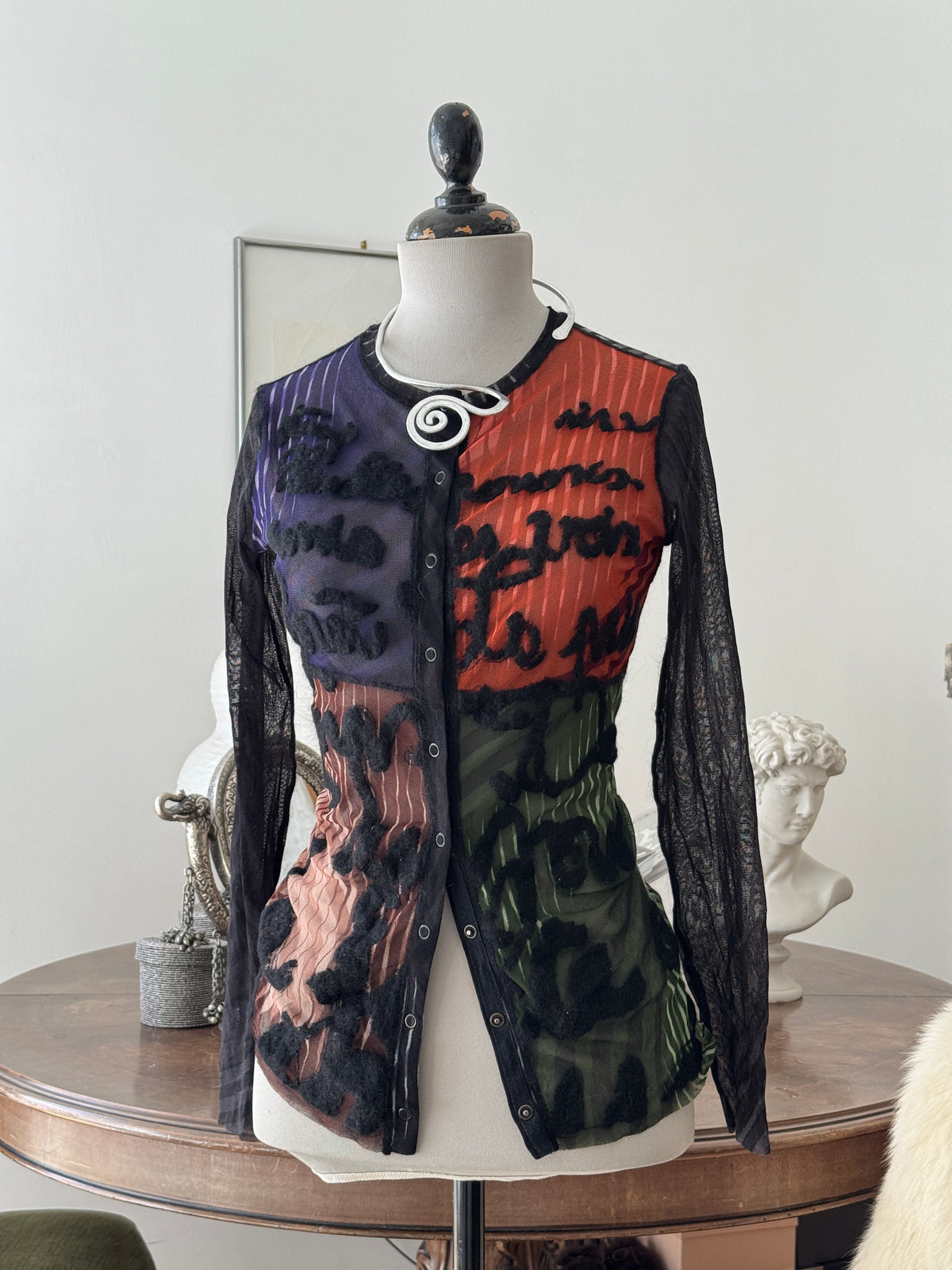 Jean Paul Gaultier Mesh Shirt with Print