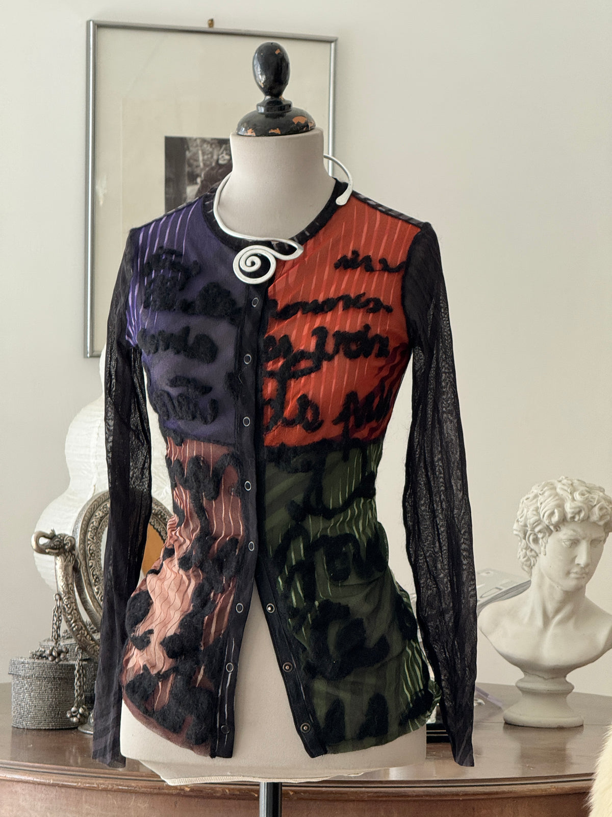 Jean Paul Gaultier Mesh Shirt with Print