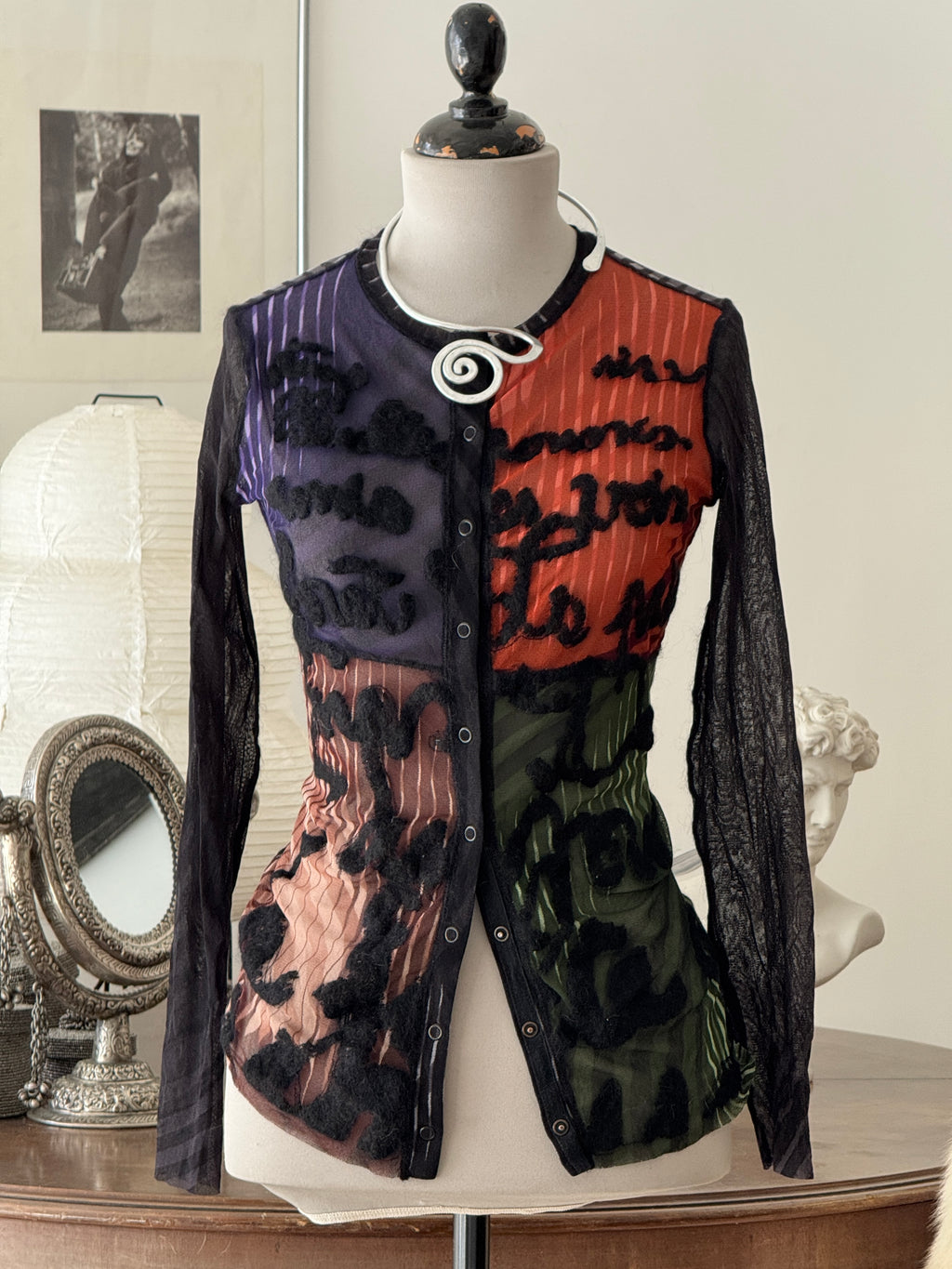 Jean Paul Gaultier Mesh Shirt with Print
